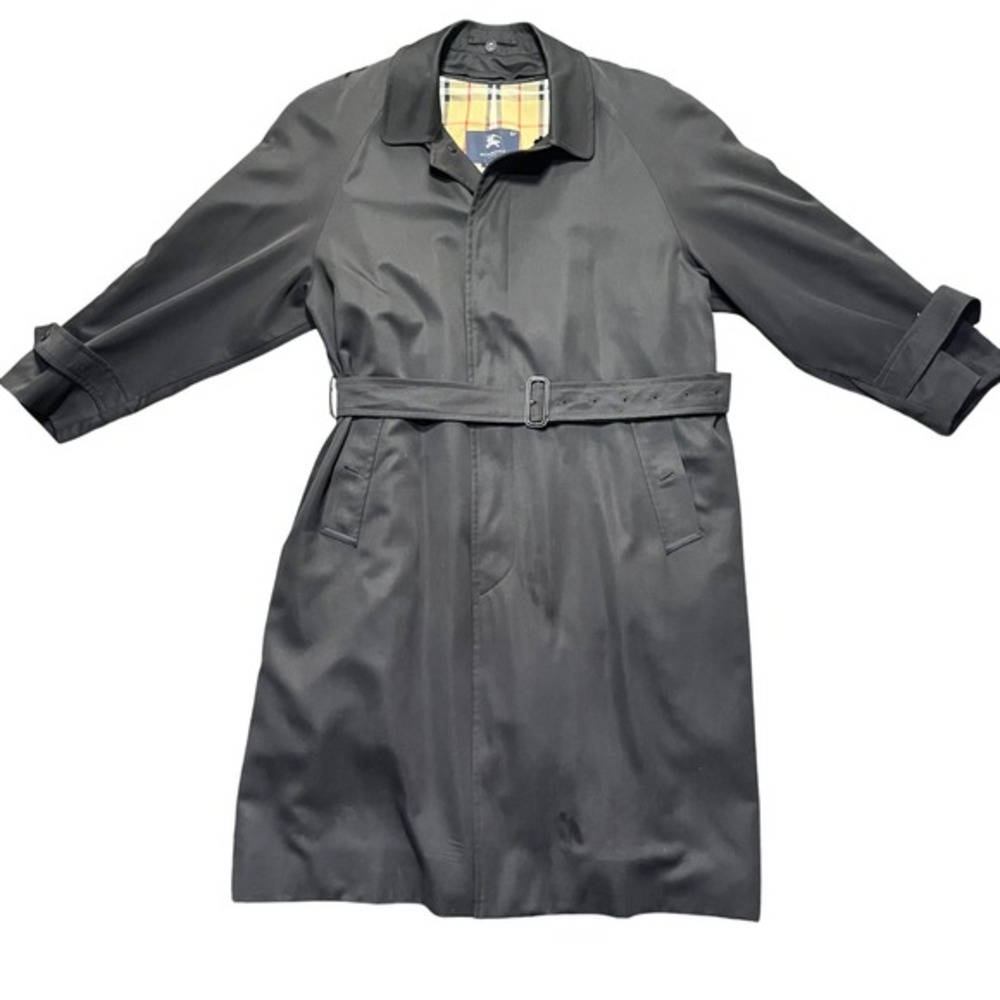 Burberry London Men's Dark Academia Nova Check Long Trench Coat & Zip In Lining